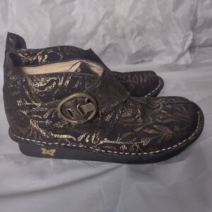 Alegria Caiti Ankle Boots Shoes Womens Size 36 EU 6 6.5 Brown Gold